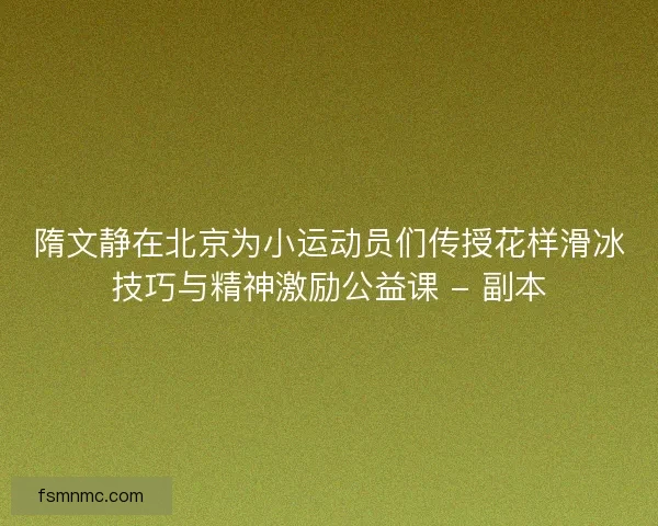 隋文静在北京为小运动员们传授花样滑冰技巧与精神激励公益课 - 副本