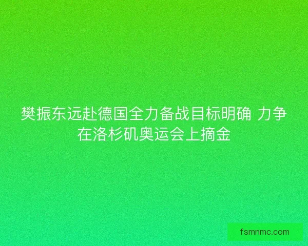 樊振东远赴德国全力备战目标明确 力争在洛杉矶奥运会上摘金 樊振东远赴德国全力备战目标明确 力争在洛杉矶奥运会上摘金