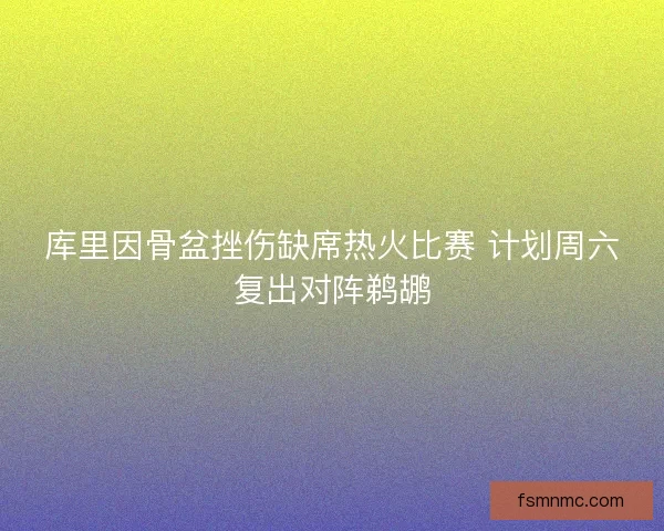 库里因骨盆挫伤缺席热火比赛 计划周六复出对阵鹈鹕