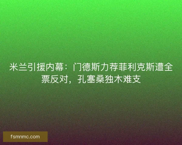 米兰引援内幕：门德斯力荐菲利克斯遭全票反对，孔塞桑独木难支