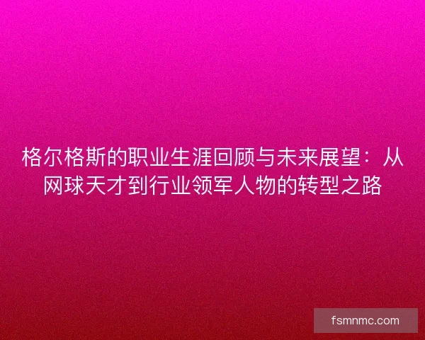 格尔格斯的职业生涯回顾与未来展望：从网球天才到行业领军人物的转型之路