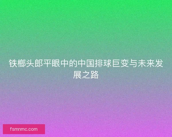 铁榔头郎平眼中的中国排球巨变与未来发展之路